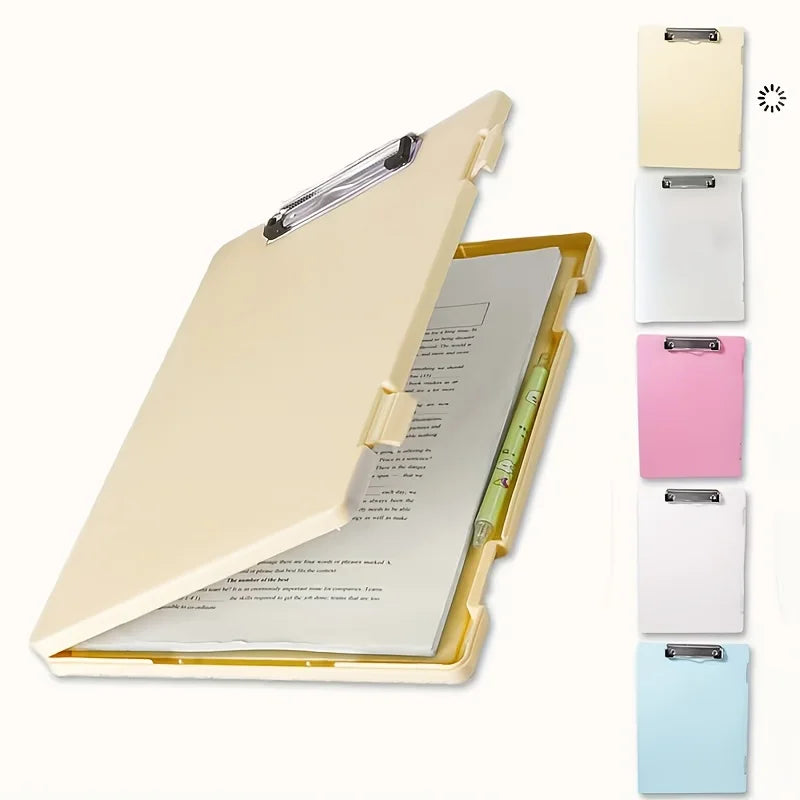 Clipboards with Storage, Plastic Storage Clipboard with Low Profile Clip, Binder Clipboard Folder Side-Opening,Office Supplies