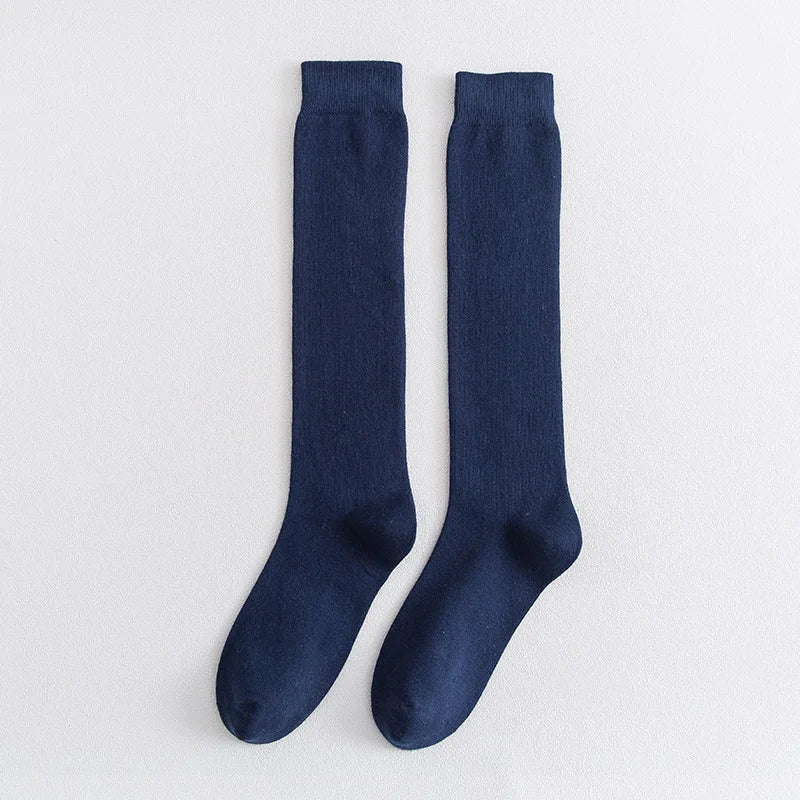 1 Pairs Mens Long Socks Stockings  Soft Cotton Solid Business Party Dress Formal Gentleman Warm Thermal Crew High Socks Fathers