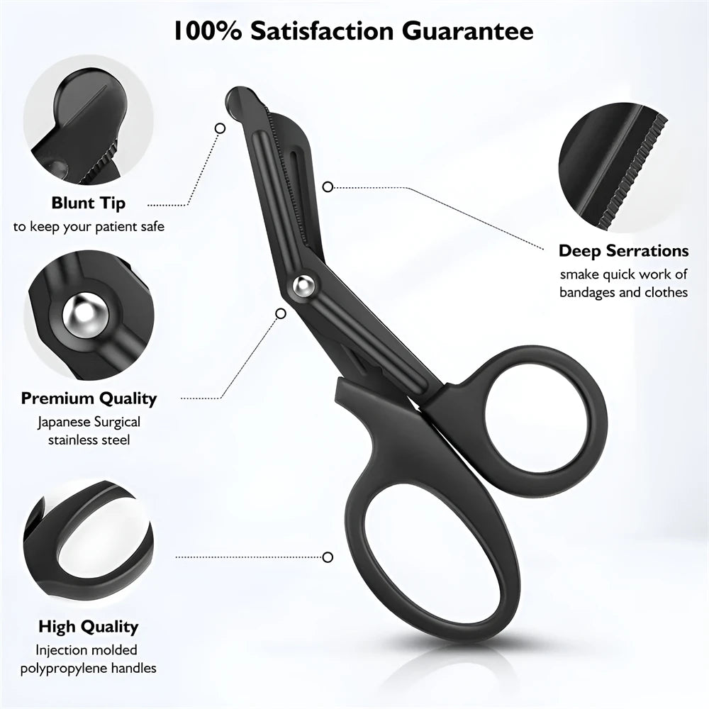 1/2/3/4/5pcs Emergency Medical Scissors Trauma Shears with Carabiner 18.5cm Bandage Shears and Military Bandage Scissors