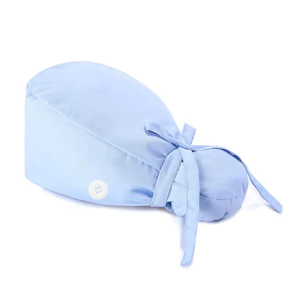 Adjustable Surgical Scrub Caps Ponytail Holder Bouffant Doctor Nurse Caps Long Hair With Buttons Turban Hats Women & Men
