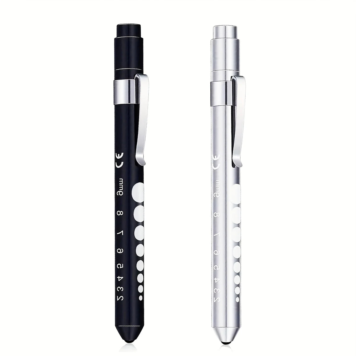 2/4 Pcs LED Pen Lights For Nurses Reusable Student Doctor Daily Use Portable Flashlight With Pupil Size Markers With Pocket Clip