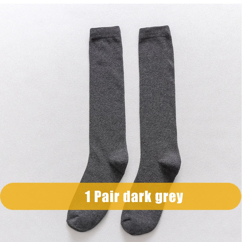 Mens Long Socks Stockings Cotton Solid Business Soft Elastic Party Dress Formal Gentleman Warm Thermal Crew High Socks Fathers