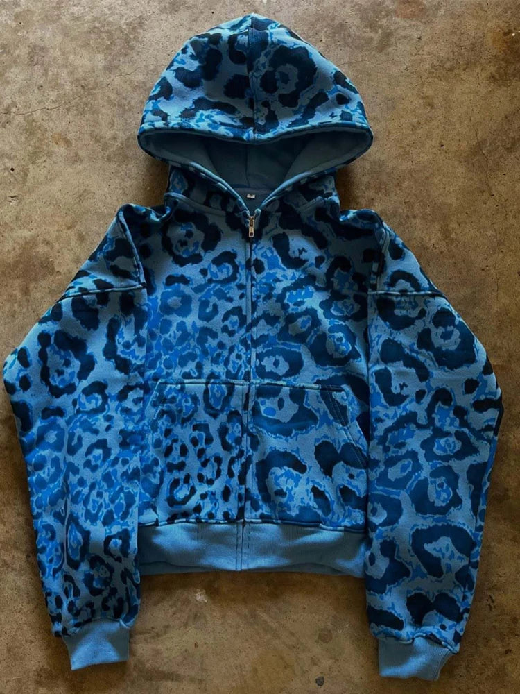Chaqueta con capucha y cremallera, cárdigan con cuello de piel, estilo punk hip-hop rock oscuro, moda rock, versátil, estilo retro Y2K para otoño e invierno