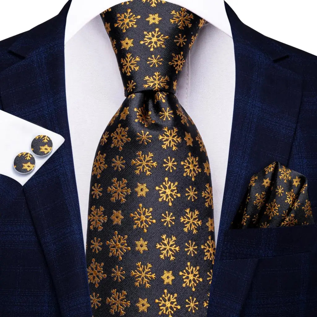 Black Floral Wedding Tie For Men Handky Cufflink Elegant Necktie For Men Fashion Designer Business Party Dropshiping silk