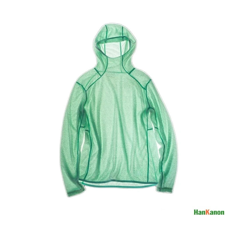 Camiseta térmica con capucha de manga larga Thermolite® para hombre, ideal para senderismo, acampada y ciclismo, antiestática y antipilling