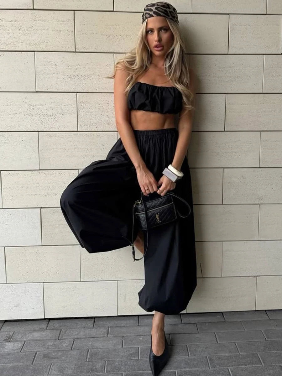 Blubelle New Summer Womens  Loose Lantern TrousersWide Leg Pants Street Style Casual Lazy Pants Fashion 100% Cotton