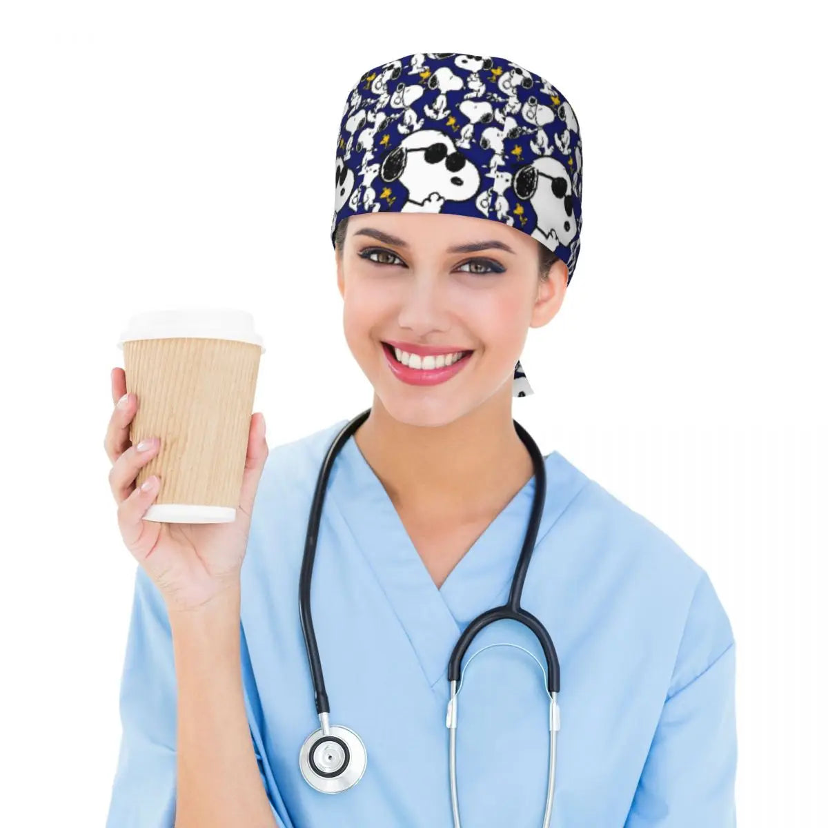 Custom Cartoon S-Dog-Snoopies Working Cap Surgical Hats Men Women Funny Operating Room Cap Nursing Cap Lab Works Hat