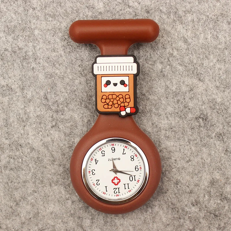 Unisex Hospital Nurse Doctor Solid Silicone FOB Pocket Watches Fashion Hospital Medical Brooch Pins Pandant Gift Clock