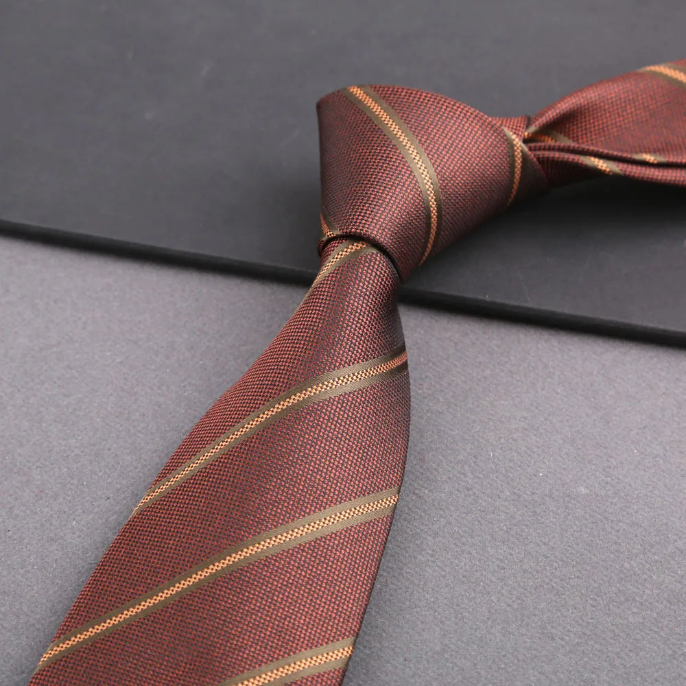 Luxury 8CM Mens Tie Stripes Paisley Dot Neck Ties Jacquard Woven Necktie For Man Daily Wear Business Wedding Party Accessories