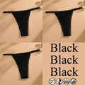 3Pcs G-String Cotton Lace Women Thongs Lingerie Low Rise Panties Adjustable Waistband Straps Hipster Underwear Female Intimates
