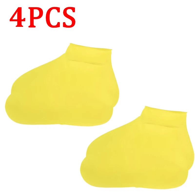 6/4/2PCS Silicone Shoe Covers - Wear-resistant Waterproof Anti-Slip Foldable Reusable For Outdoor Rain/Snow, Household Travel