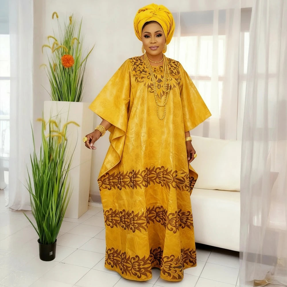 Plus Size African Clothes for Women 2026 New African Dashiki Ankara Embroidery Robe Bazin Design Wedding Party Dresses