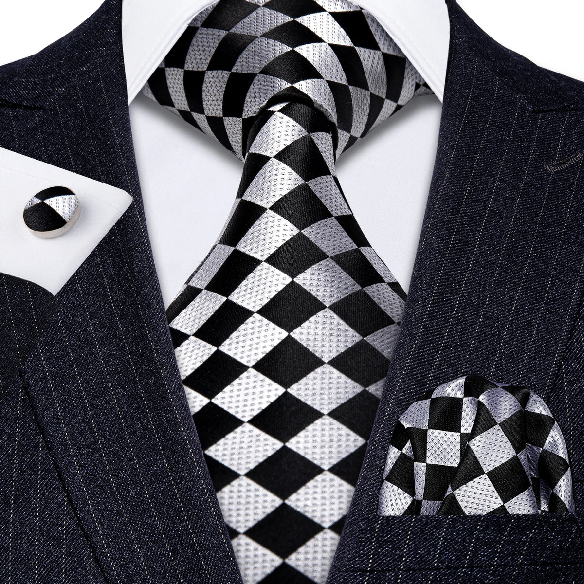Black Floral Wedding Tie For Men Handky Cufflink Elegant Necktie For Men Fashion Designer Business Party Dropshiping silk