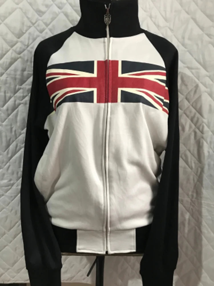 Chaqueta con capucha y cremallera, cárdigan con cuello de piel, estilo punk hip-hop rock oscuro, moda rock, versátil, estilo retro Y2K para otoño e invierno