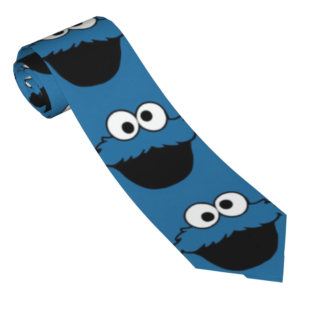 Anime Cookies Monsters Necktie Men 8 cm Slim Neck Ties Sesame Street SesameStreet for Men Daily Wear Cravat Wedding Office
