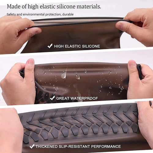 6/4/2PCS Silicone Shoe Covers - Wear-resistant Waterproof Anti-Slip Foldable Reusable For Outdoor Rain/Snow, Household Travel