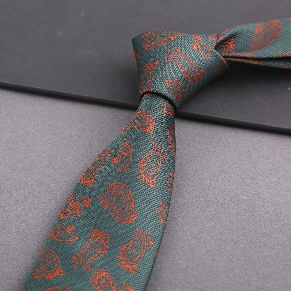 Luxury 8CM Mens Tie Stripes Paisley Dot Neck Ties Jacquard Woven Necktie For Man Daily Wear Business Wedding Party Accessories