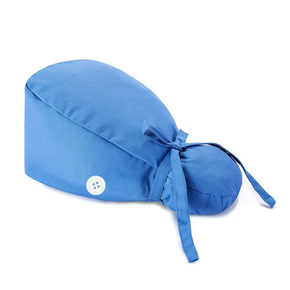 Adjustable Surgical Scrub Caps Ponytail Holder Bouffant Doctor Nurse Caps Long Hair With Buttons Turban Hats Women & Men