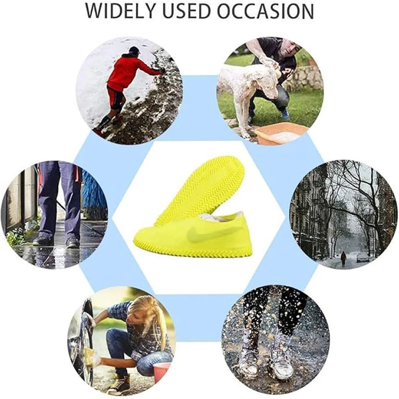 6/4/2PCS Silicone Shoe Covers - Wear-resistant Waterproof Anti-Slip Foldable Reusable For Outdoor Rain/Snow, Household Travel