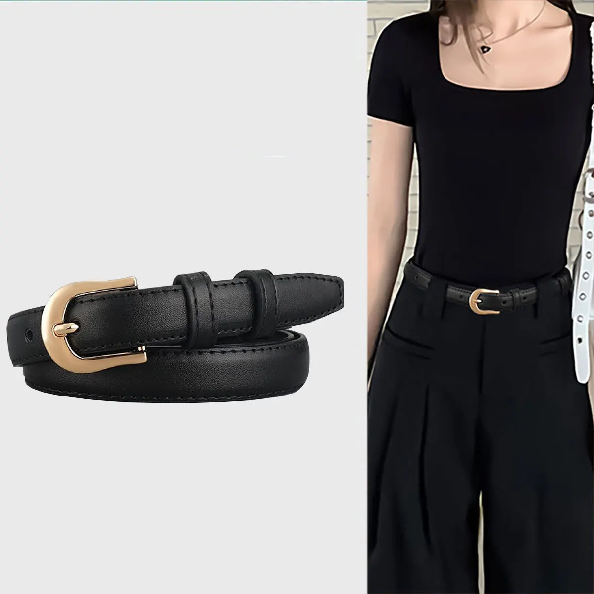 Belt Summer Brown Belt with Fine Matching Western Pants Simple and Versatile Belt 2024 New Fashion Decoration