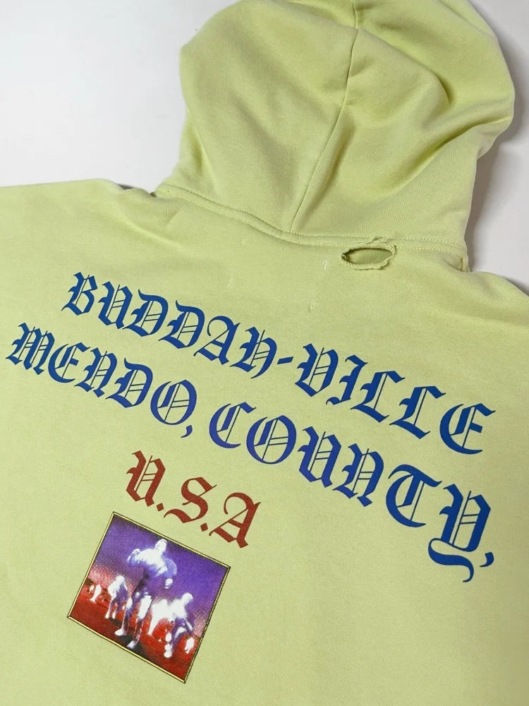 Oversized Hollywood Print Hoodie Vintage Distressed Men's Autumn Winter Sweatshirt New streetwear