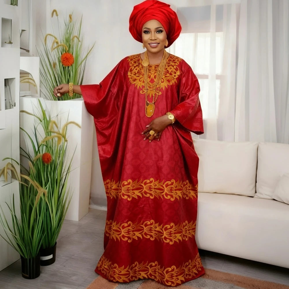 Plus Size African Clothes for Women 2026 New African Dashiki Ankara Embroidery Robe Bazin Design Wedding Party Dresses