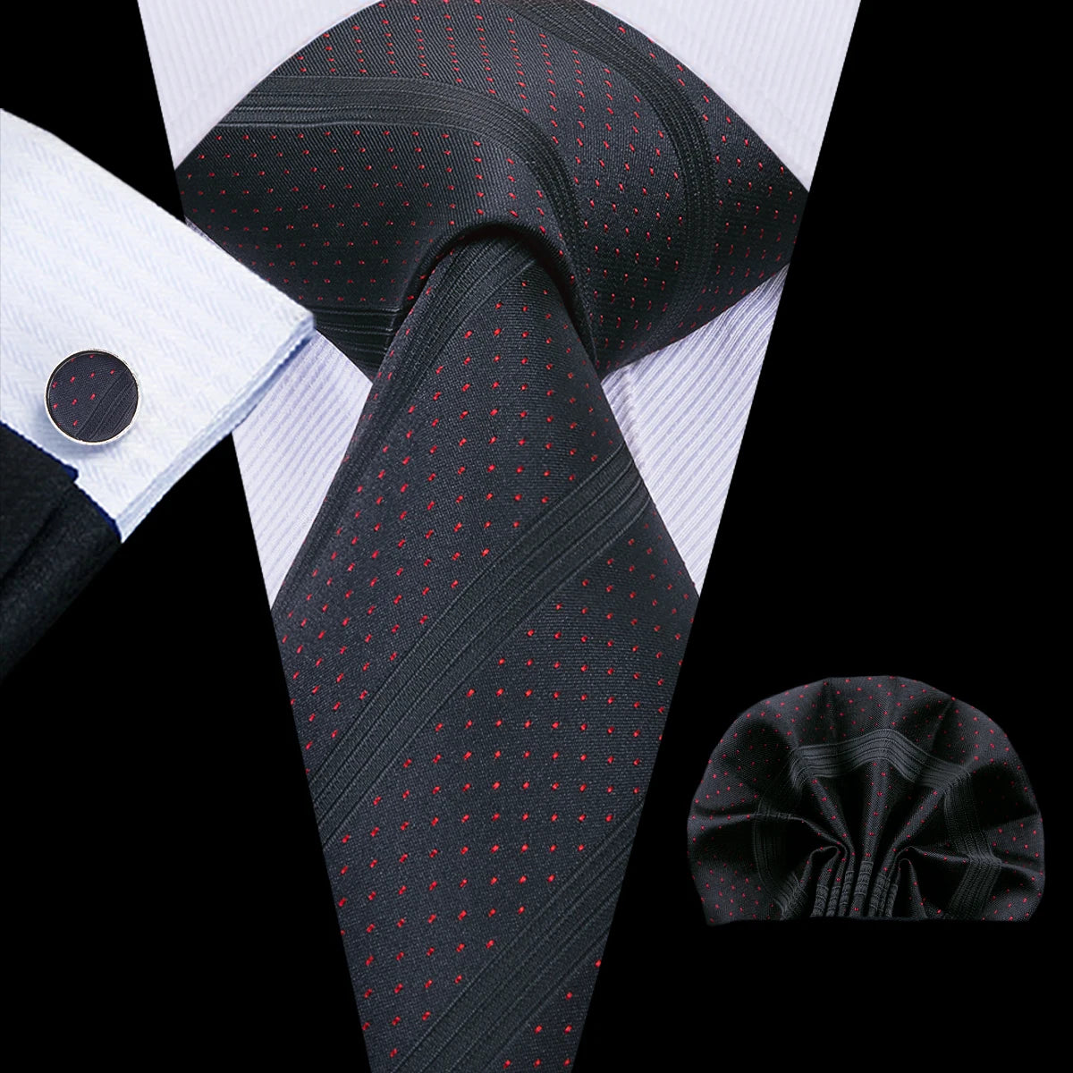 Black Floral Wedding Tie For Men Handky Cufflink Elegant Necktie For Men Fashion Designer Business Party Dropshiping silk