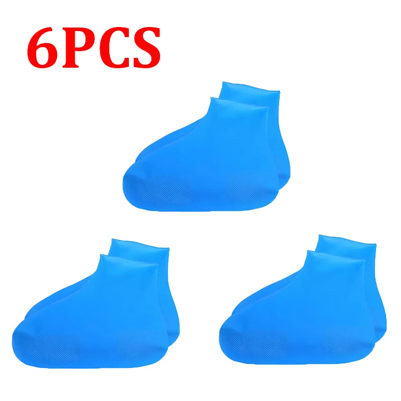 6/4/2PCS Silicone Shoe Covers - Wear-resistant Waterproof Anti-Slip Foldable Reusable For Outdoor Rain/Snow, Household Travel