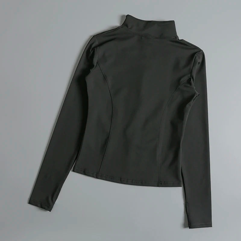 Gym Fitness Zip up Training   Running Workout Yoga Cropped Track Sport Jackets for Women