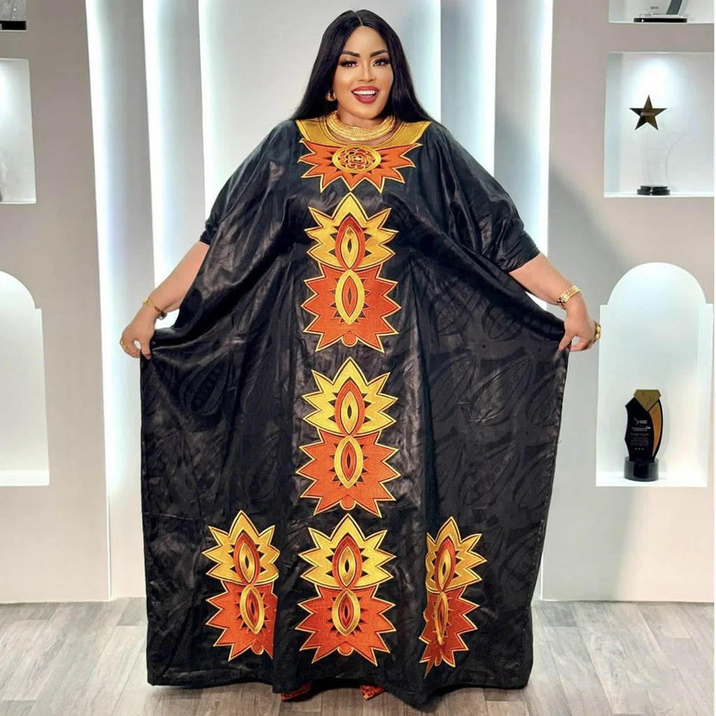 African Attire For Women Abaya Embroidery Plus Size Elegant Party Church Dress