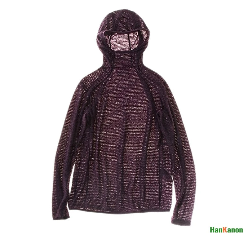 Camiseta térmica con capucha de manga larga Thermolite® para hombre, ideal para senderismo, acampada y ciclismo, antiestática y antipilling