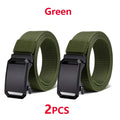 Men's Belt Tactical Canvas Automatic Metal Buckle Belt Durable Casual Outdoor Hunting Waist Adventure Training Jeans Pants Belt