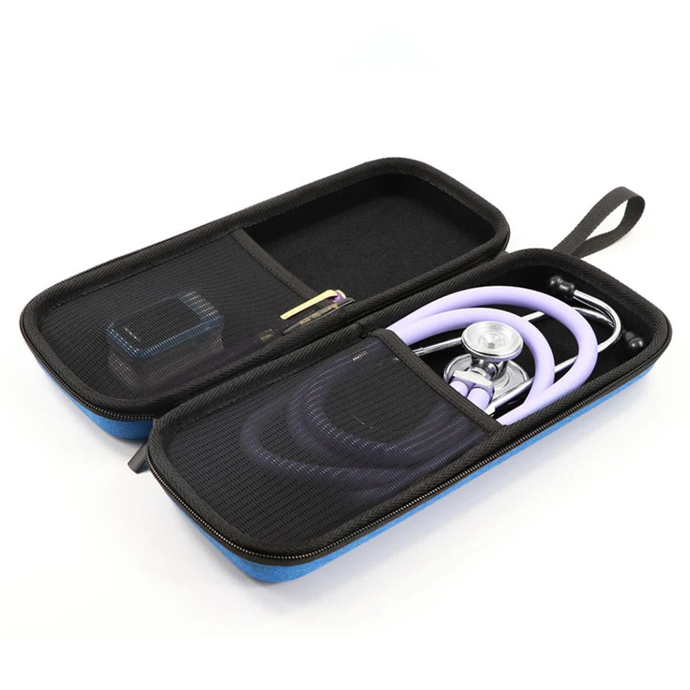 EVA Travel Portable Medical Stethoscope Storage Box First Aid Kit Mesh Pockets Case for 3M Littmann Cardiology III Stethoscope