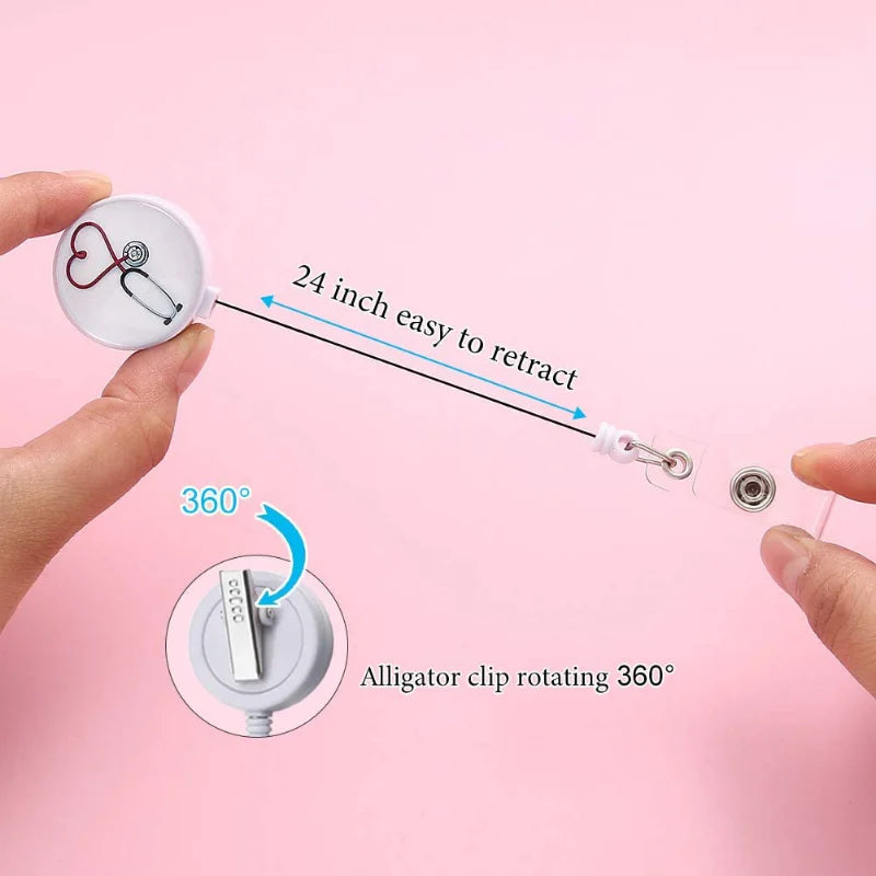 Staff Employee's Card Clip Retractable ID Name Badge Reel for Doctors Nurses Work Card Holder Accessories Medical Workers Pass