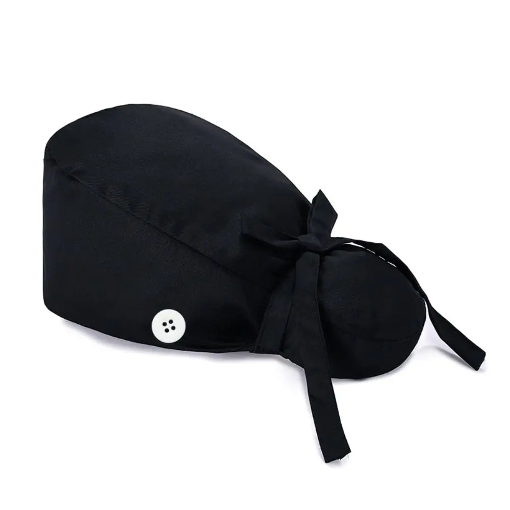 Adjustable Surgical Scrub Caps Ponytail Holder Bouffant Doctor Nurse Caps Long Hair With Buttons Turban Hats Women & Men