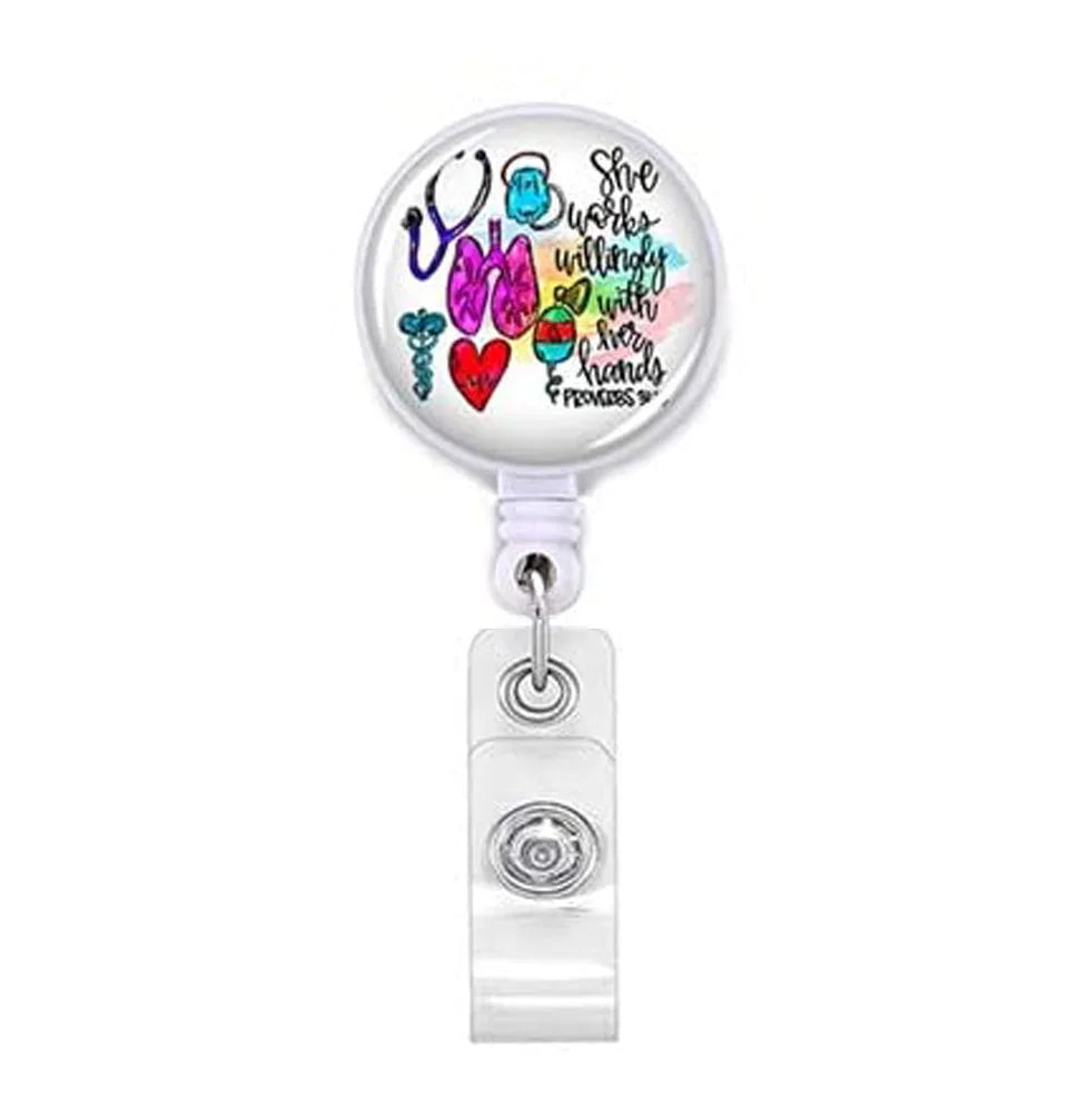 Staff Employee's Card Clip Retractable ID Name Badge Reel for Doctors Nurses Work Card Holder Accessories Medical Workers Pass