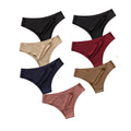 7Pcs/Set Women Ice Silk Brazilian Panties Seamless Low-Rise Briefs Solid Color Daily Underwear Ladies Soft No Show Lingerie M-XL