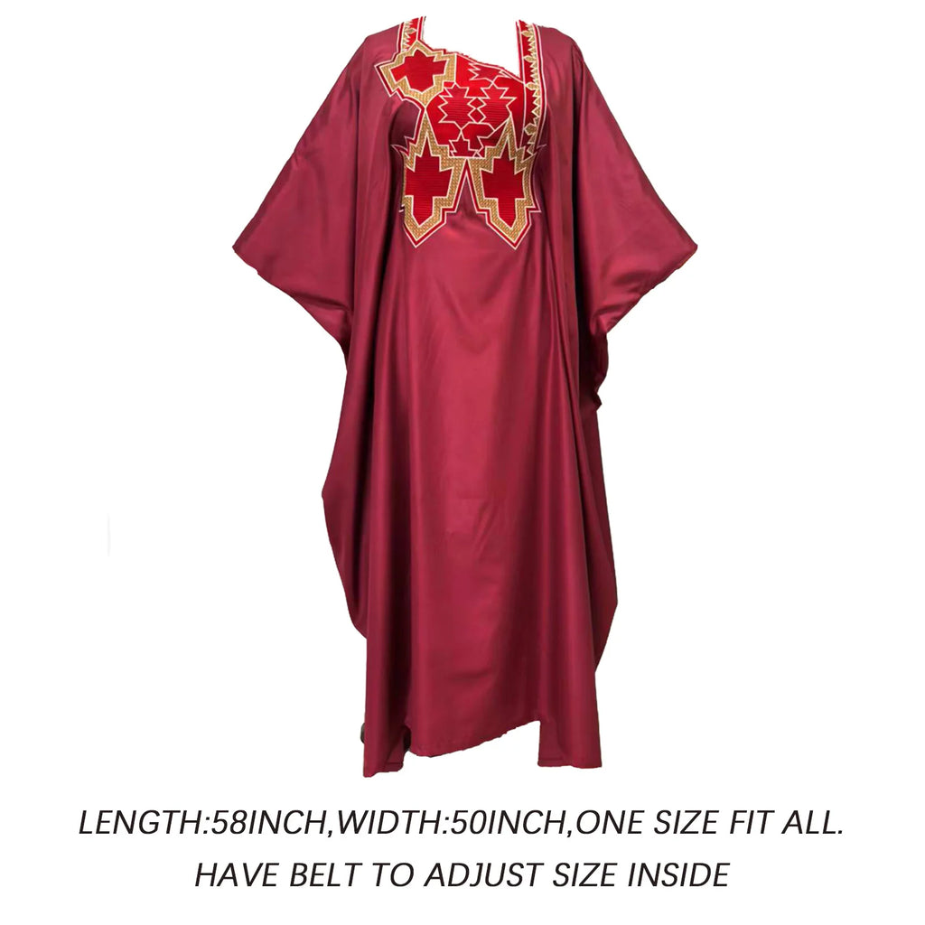 African Attire For Women Abaya Embroidery Plus Size Elegant Party Church Dress