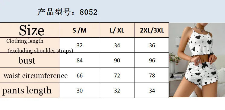 Women's Sexy Lace Camisole Vest Shorts Sleepwear  Slim fit two-piece Home Outfit Newe Fashion Pajamas Set  Floral sleeping pants