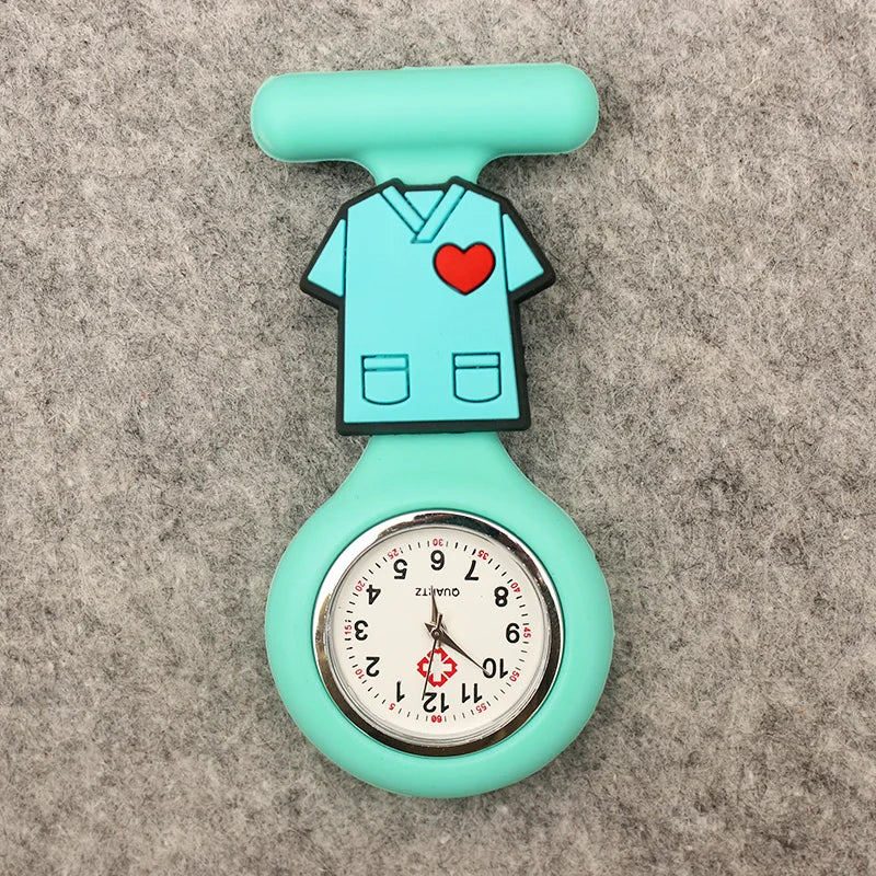 Unisex Hospital Nurse Doctor Solid Silicone FOB Pocket Watches Fashion Hospital Medical Brooch Pins Pandant Gift Clock