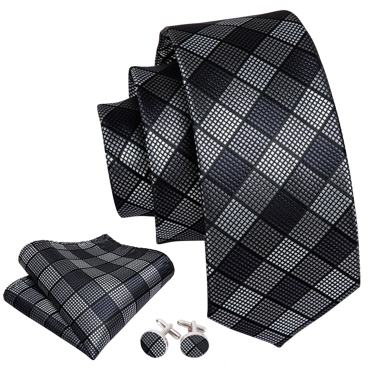 Black Floral Wedding Tie For Men Handky Cufflink Elegant Necktie For Men Fashion Designer Business Party Dropshiping silk
