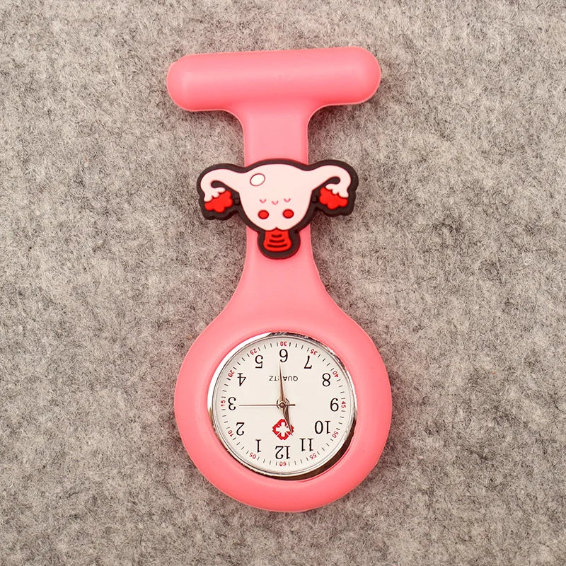 Unisex Hospital Nurse Doctor Solid Silicone FOB Pocket Watches Fashion Hospital Medical Brooch Pins Pandant Gift Clock