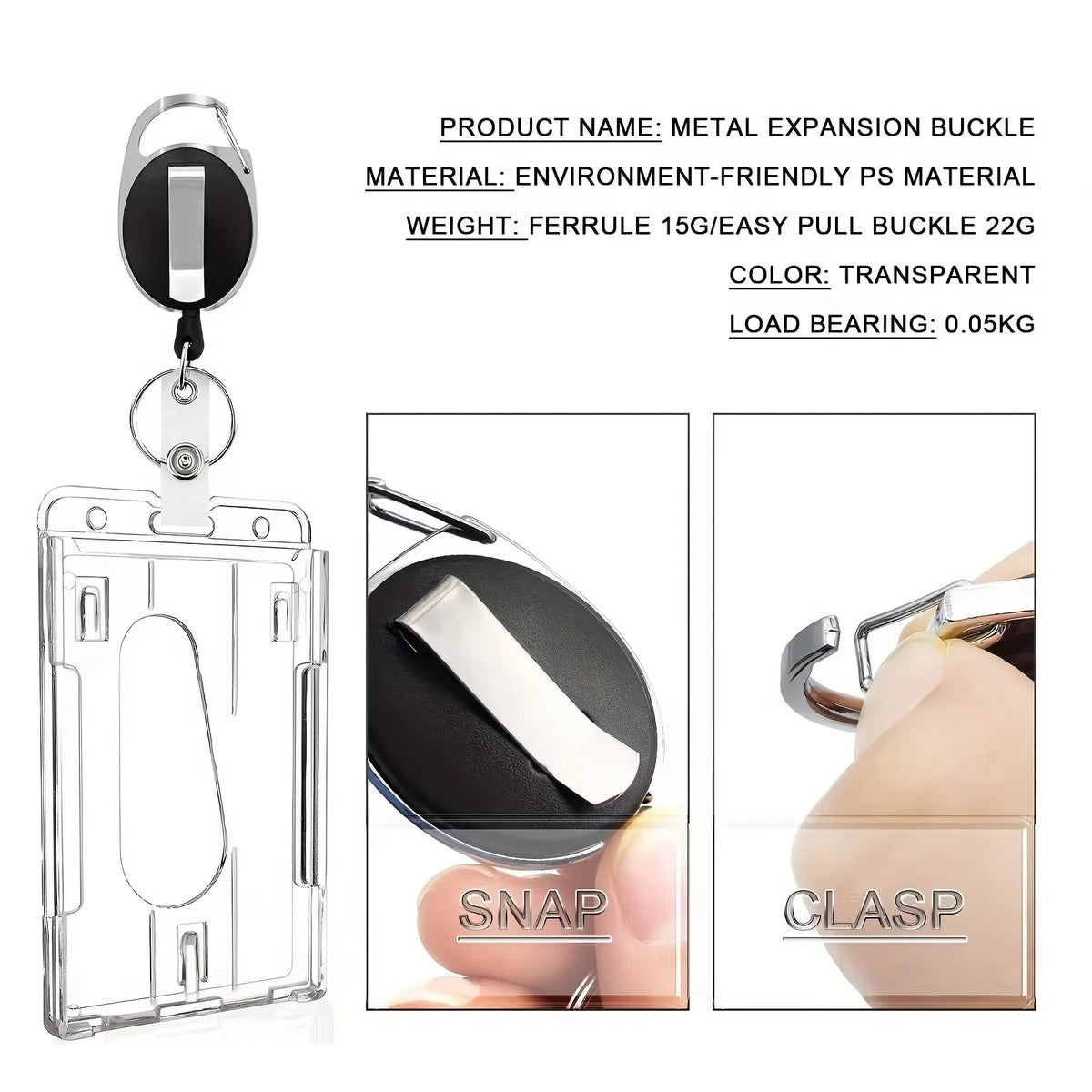 2/4pcs Heavy-Duty Badge Holders with Retractable Clip - Transparent, Scratch-Proof ID & Keychain Cases for Students, Bank Cards