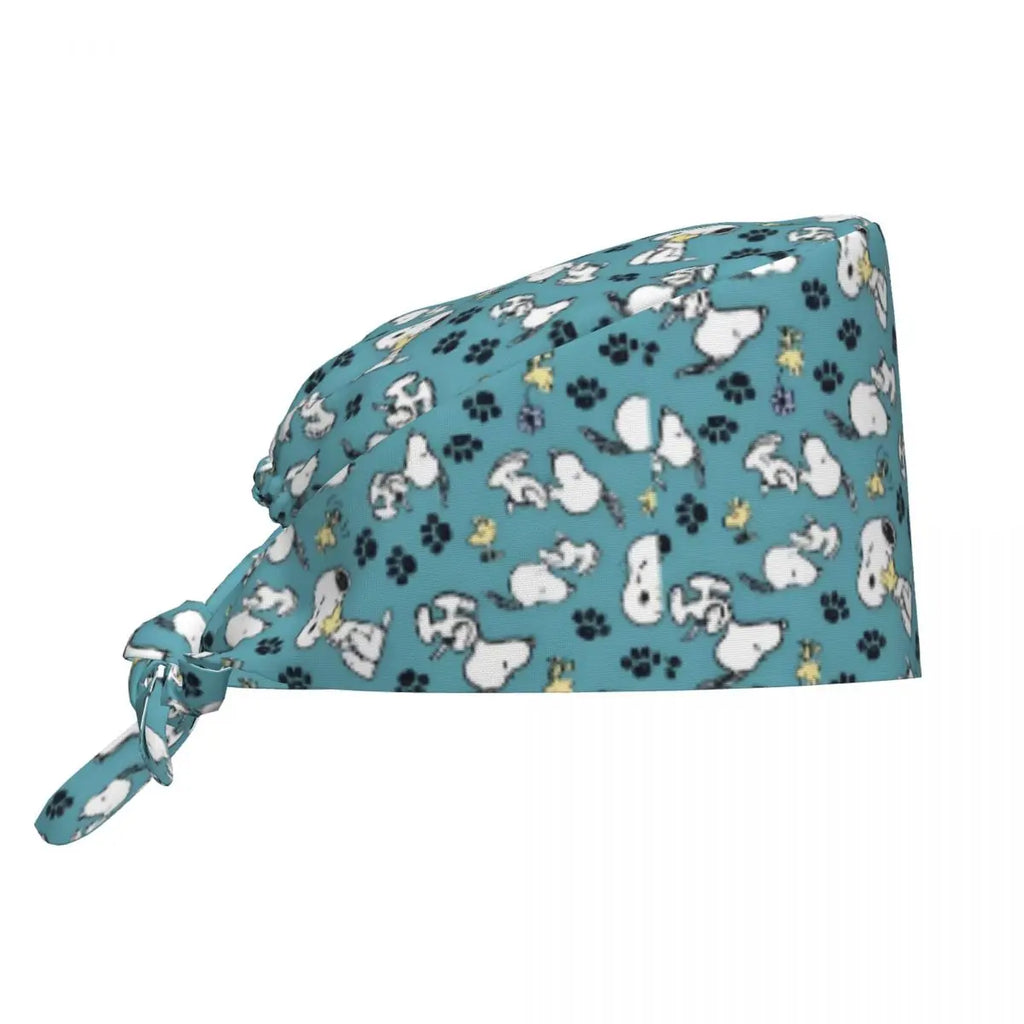 Custom Cartoon S-Dog-Snoopies Working Cap Surgical Hats Men Women Funny Operating Room Cap Nursing Cap Lab Works Hat