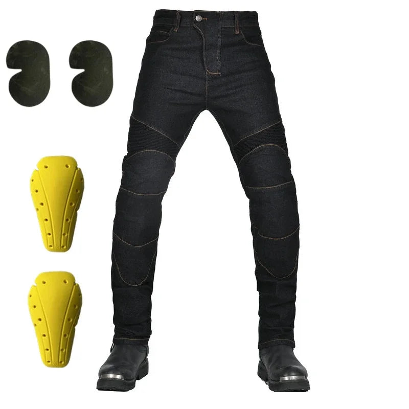 New Motorcycle Riding Jeans – Anti-Fall Racing Pants, Classic Rider Pants for All Seasons, Motorbike Protective Denim Trousers