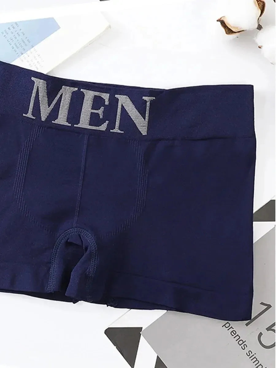 CHUANGERM 5 Pcs Men's Breathable High Elastic Plain Color Comfortable Boxer Briefs