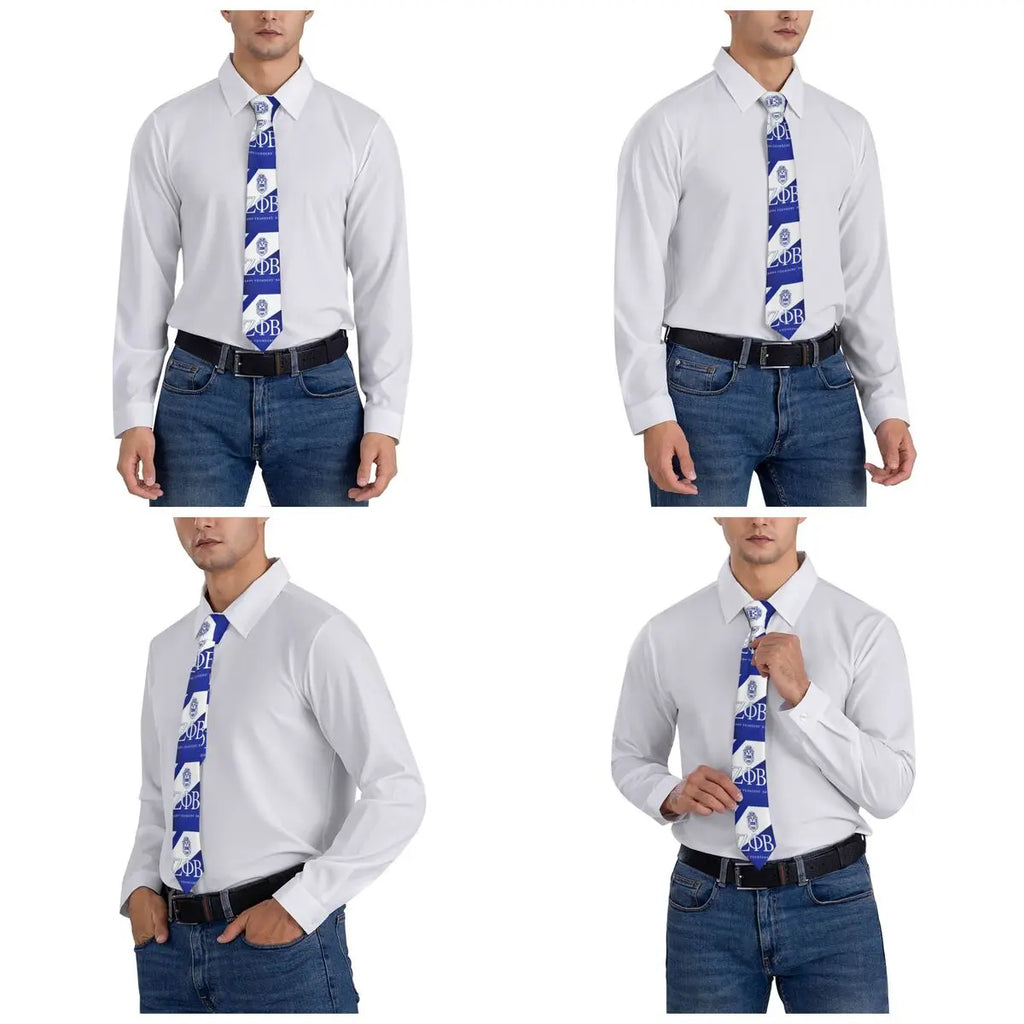 Custom Zeta Phi Beta Greek Letter 1920 Tie Men's Formal Silk ZOB Neckties for Business