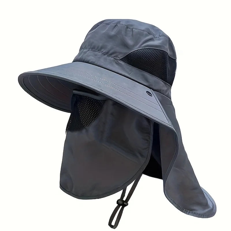 Summer Sun Hats UV Protection Outdoor Hunting Fishing Cap For Men Women Hiking Camping Visor Bucket Hat Neck Flap Fisherman Hat