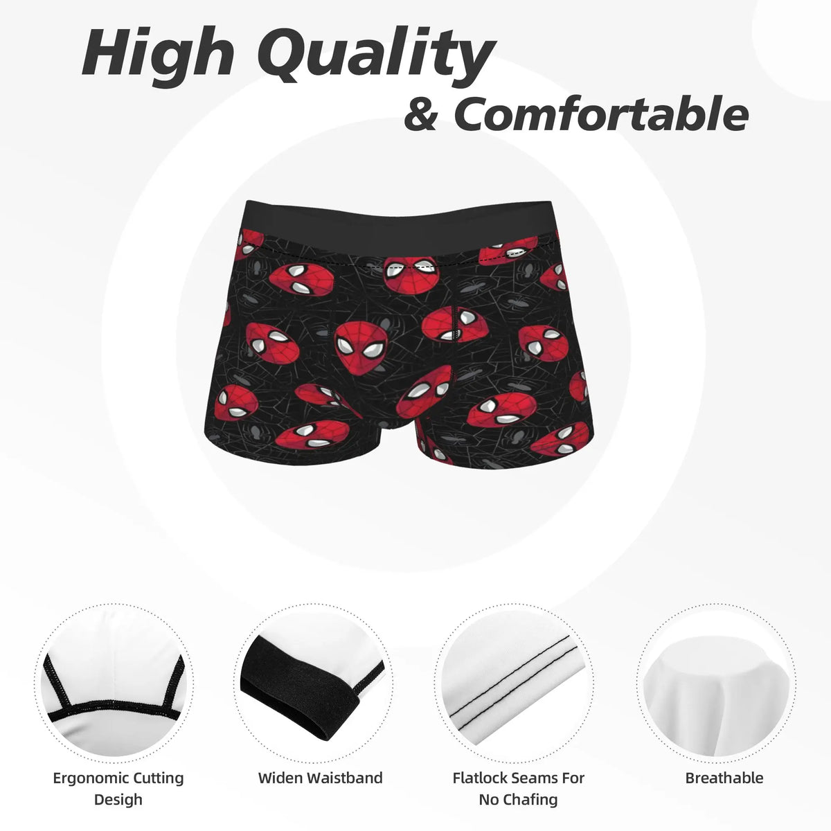 S-Spiders Heroes Underwear  Men Shorts Briefs Classic Trunk Quality Printing Plus Size Underpants