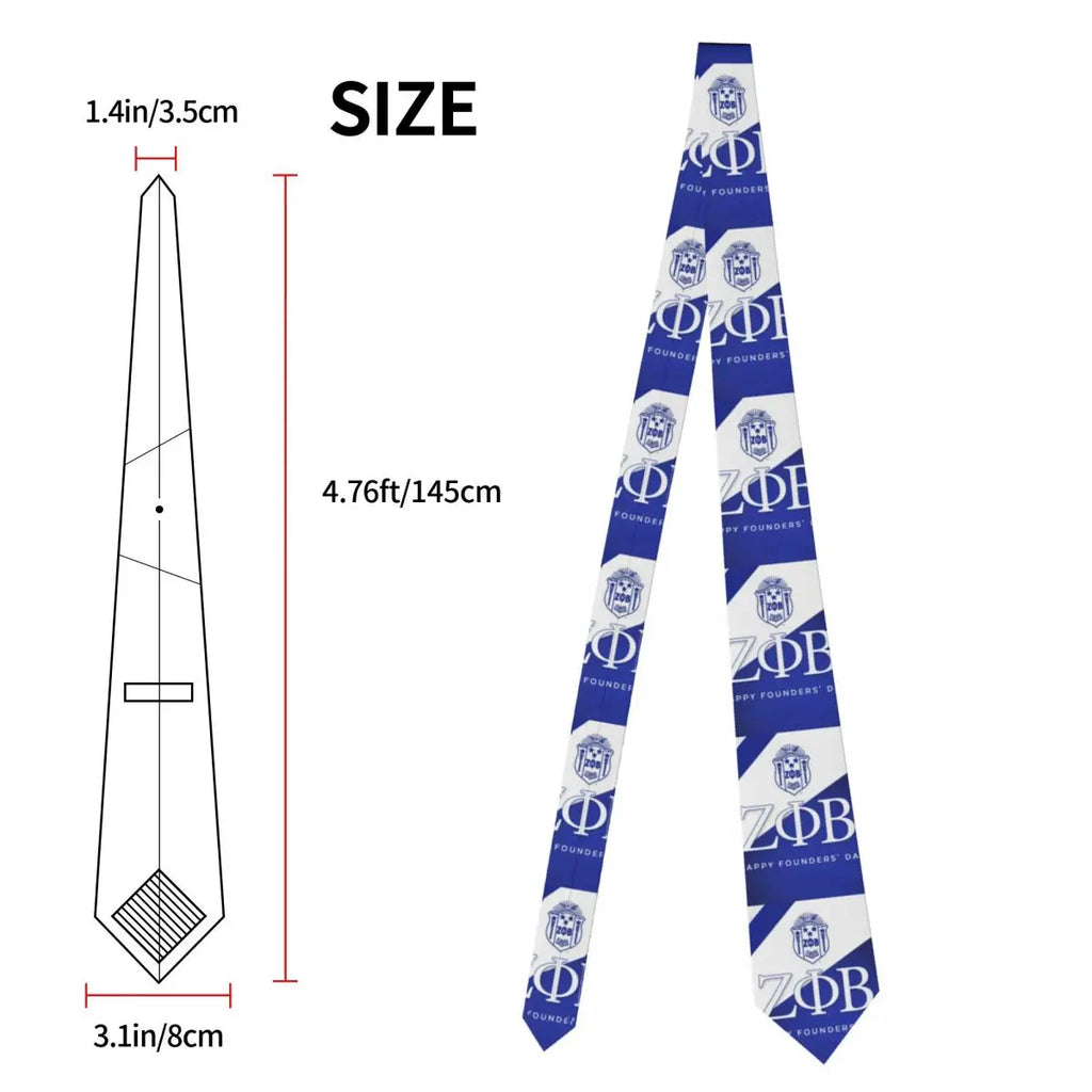 Custom Zeta Phi Beta Greek Letter 1920 Tie Men's Formal Silk ZOB Neckties for Business